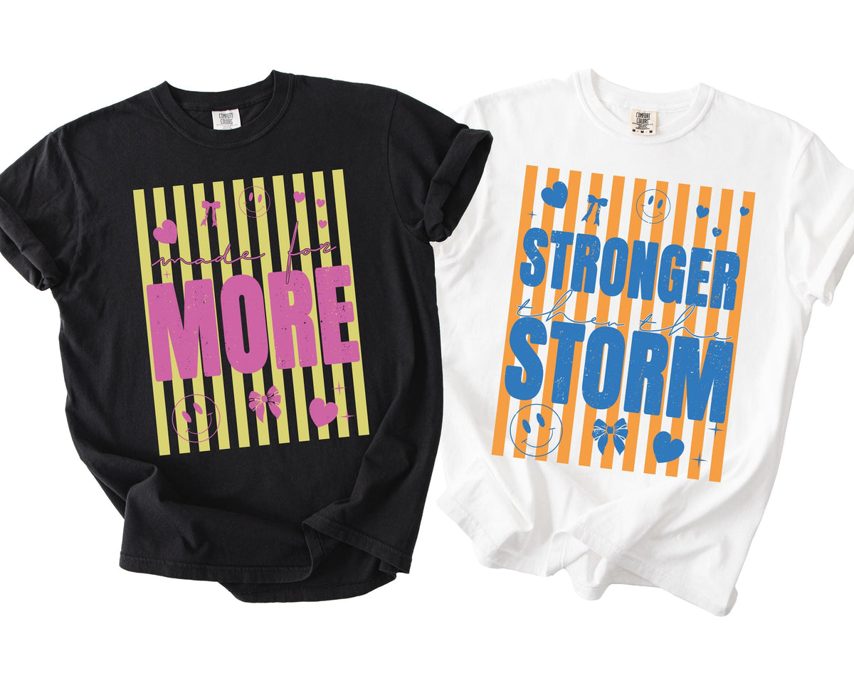 Comfort Colors® Striped Faith Based T-Shirt, Religious Women Gift Shirt, Bible Verse Motivational Tee