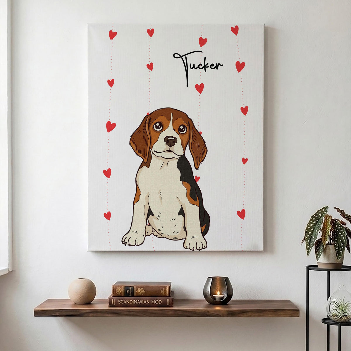 Personalized Pet Portrait Canvas Print, Custom Paw Print Wall Art, Dogs Mama Birthday Gift, Pets Memorial Artwork, Dog and Cat Photo to Art