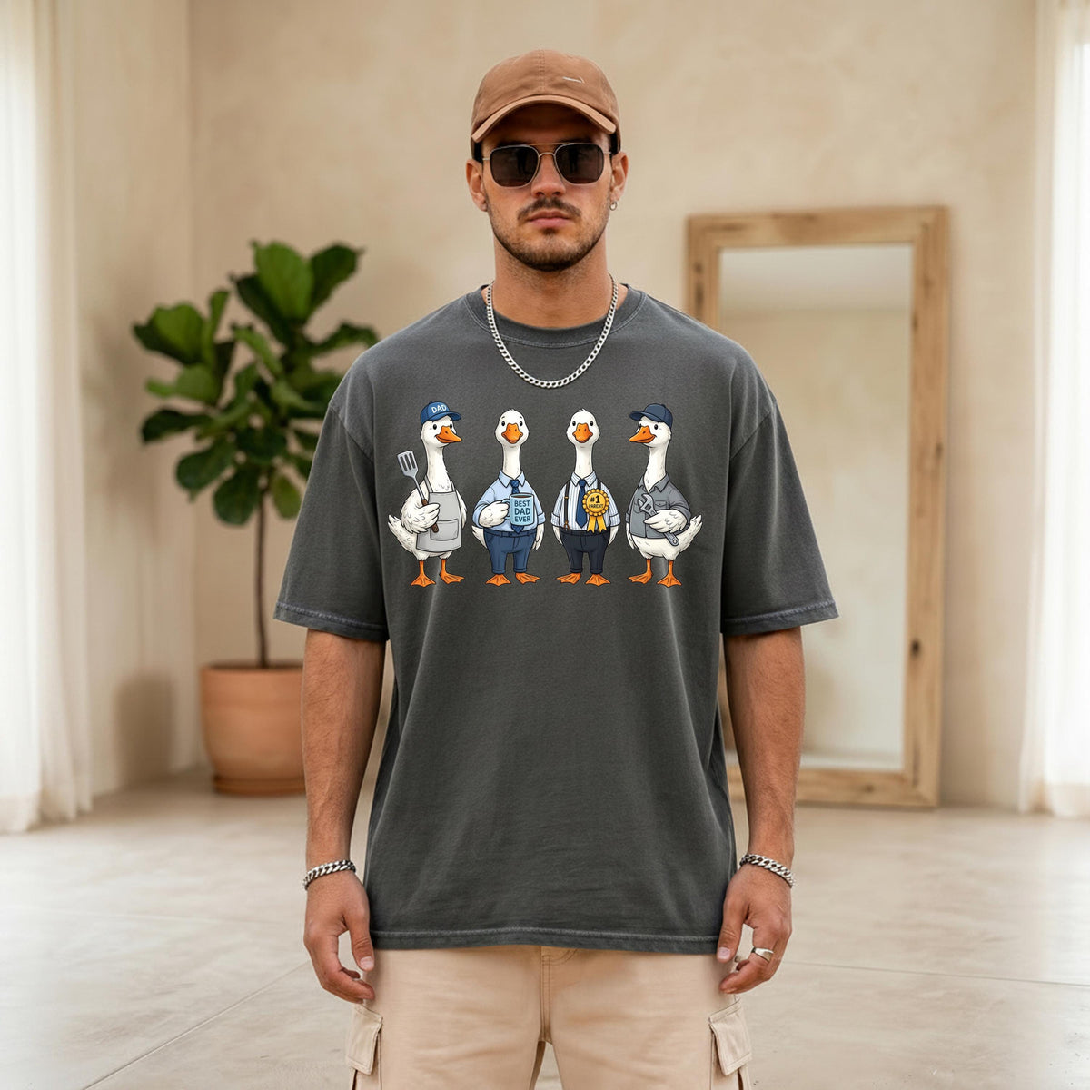 Comfort Colors® Dad Goose Humor T-Shirt, Funny Fathers Day T-shirt, Daddy to be Gift Tees