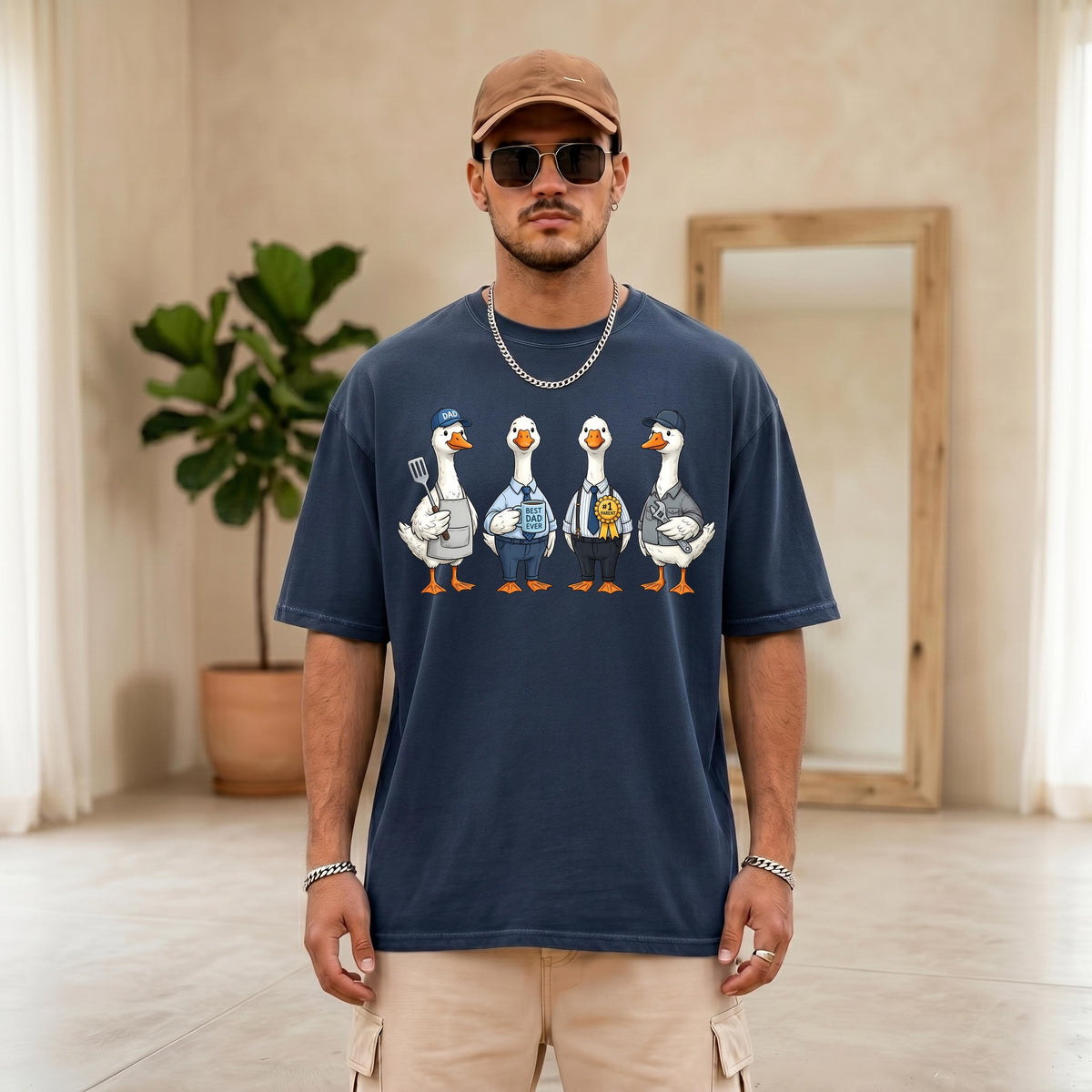 Comfort Colors® Dad Goose Humor T-Shirt, Funny Fathers Day T-shirt, Daddy to be Gift Tees