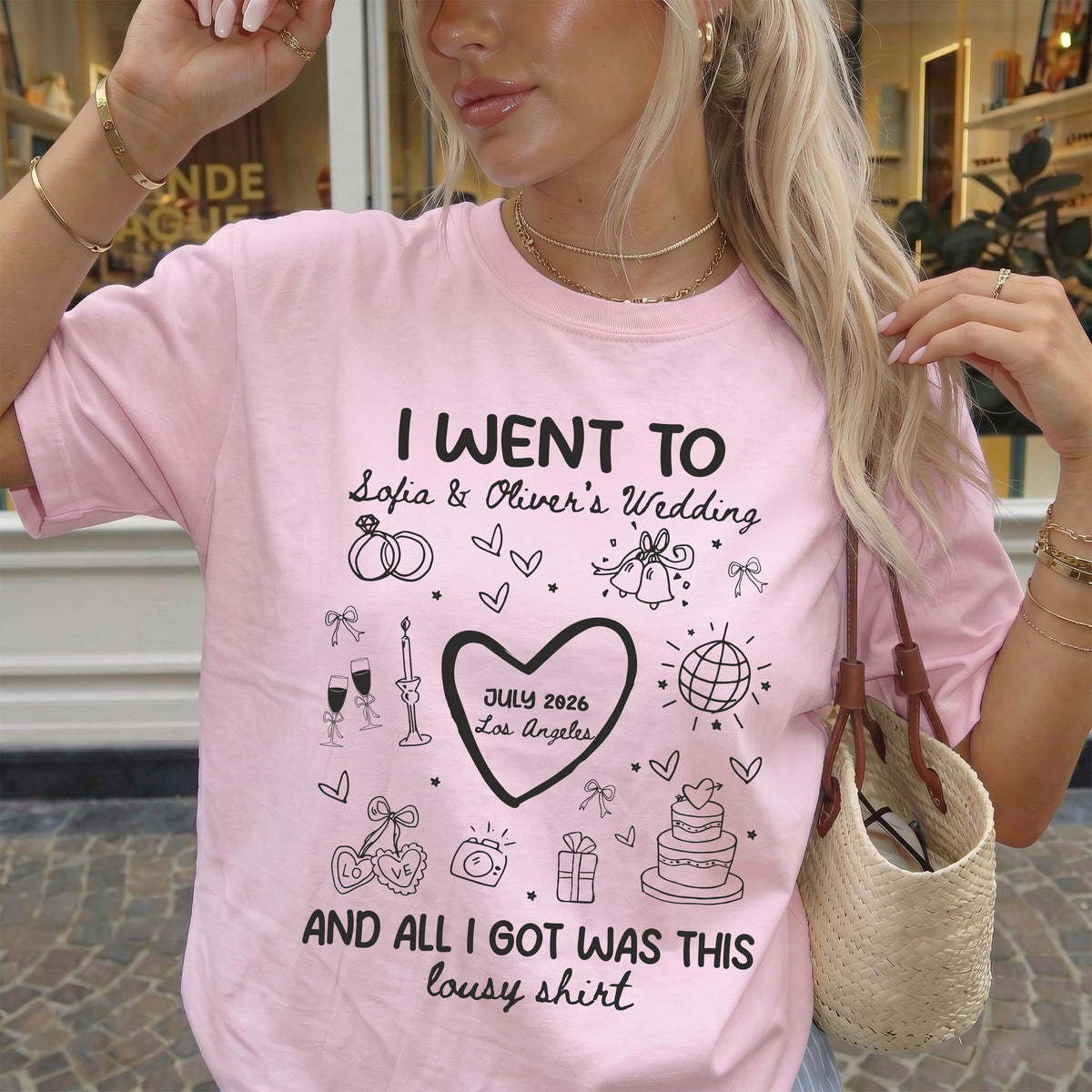 Comfort Colors® Custom Wedding Guest Shirt, Bridal Party Gift, Bachelorette Tee, Personalized Wedding Weekend Tees