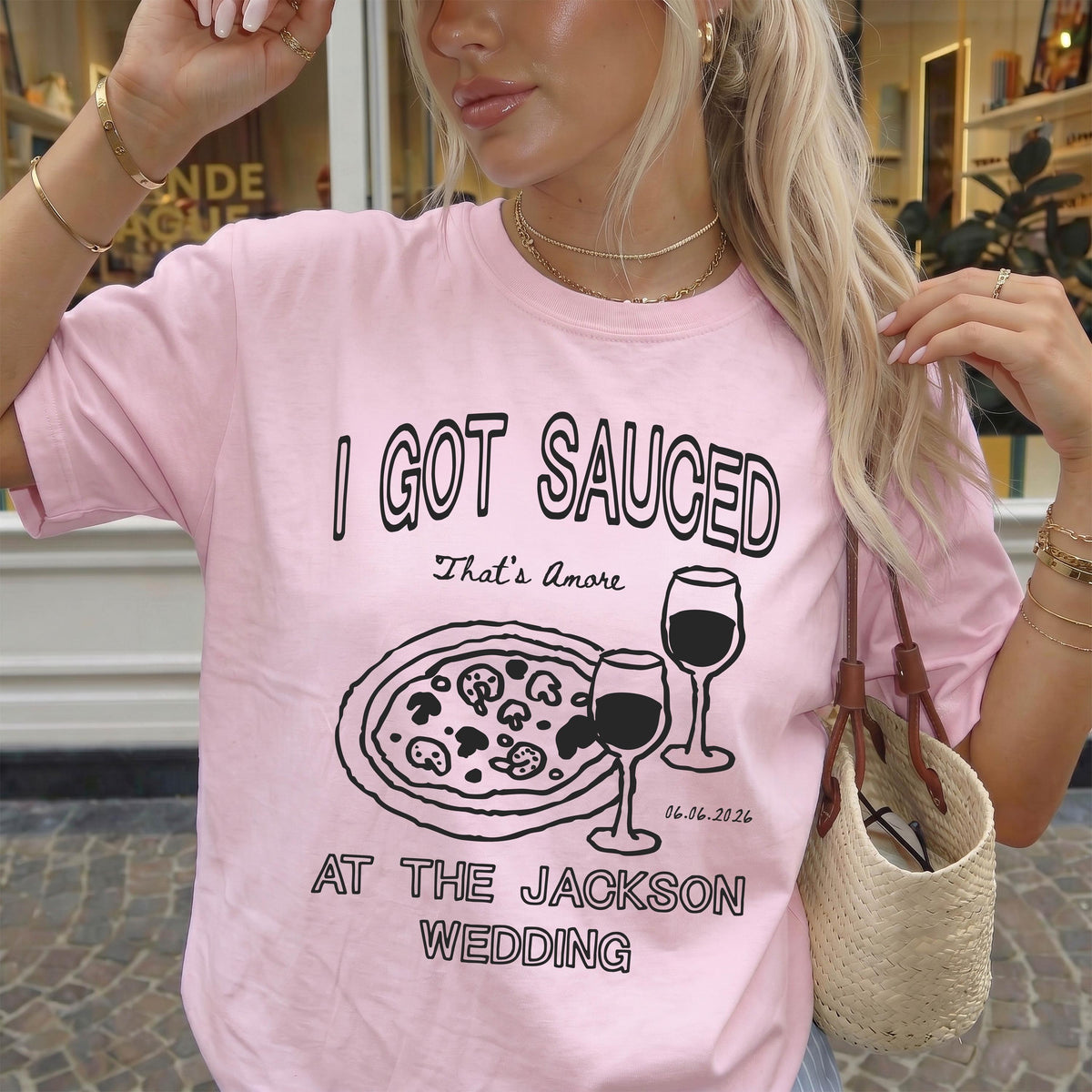 Comfort Colors® Funny Italian Wedding Shirt, Personalized Bachelorette Tee, Pizza Wine Bridal Party Gift