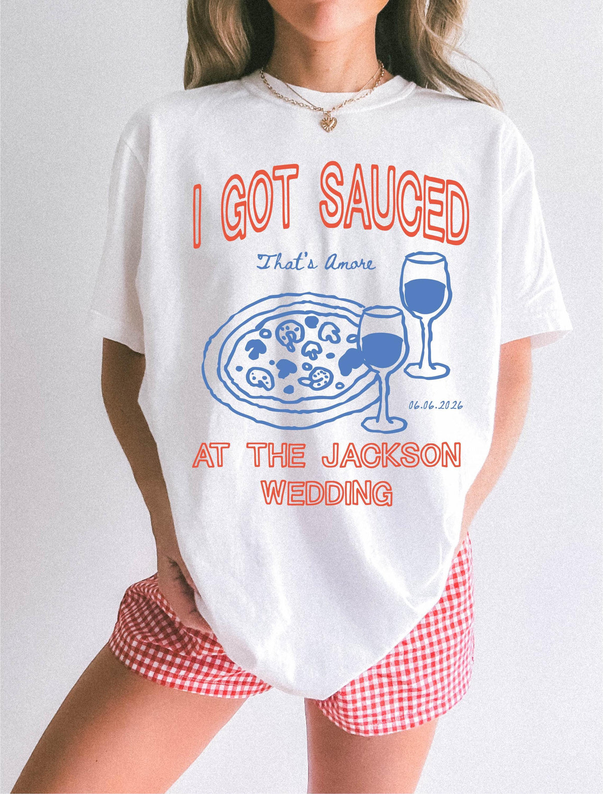 Comfort Colors® Funny Italian Wedding Shirt, Personalized Bachelorette Tee, Pizza Wine Bridal Party Gift