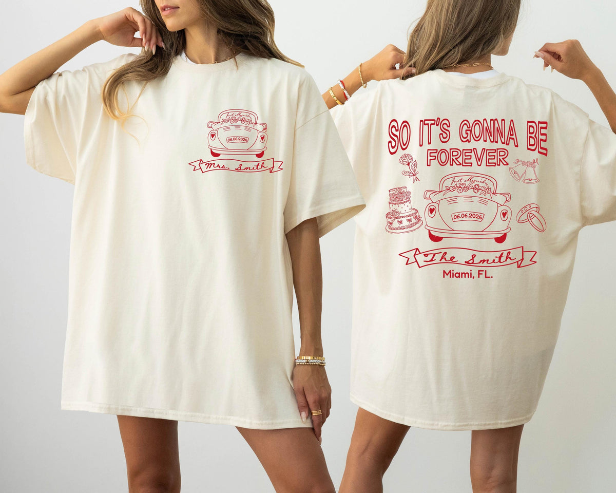 Comfort Colors® Custom Wedding Shirt, Mrs Bride Tee, Just Married Gift, Personalized Bachelorette Tees