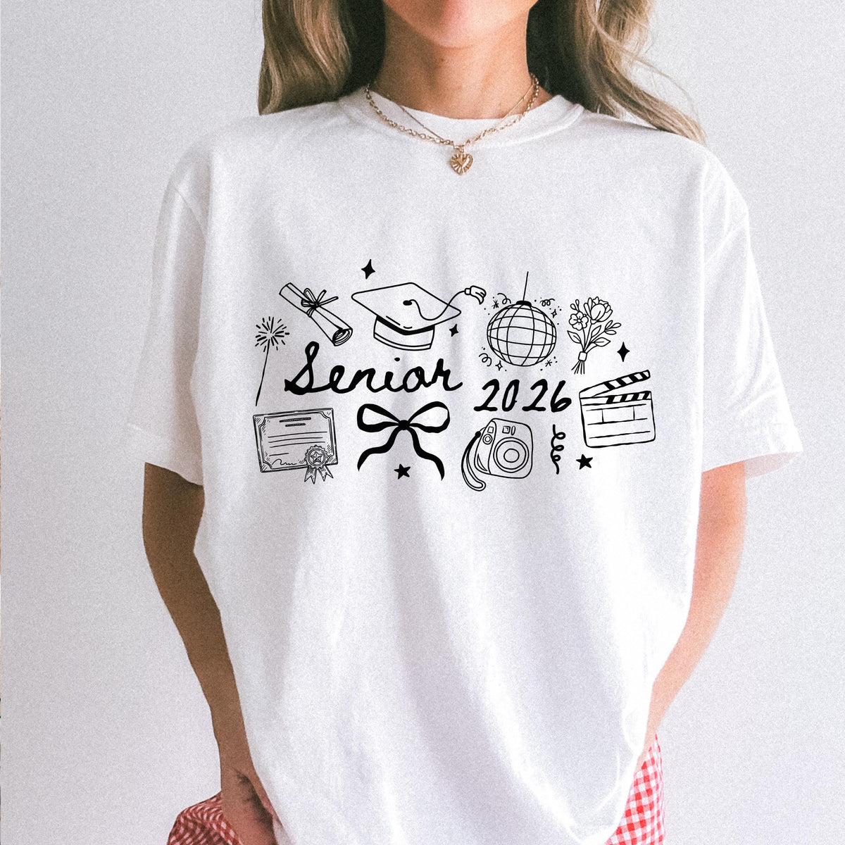 Comfort Colors® Senior 2026 Shirt, Coquette Bow Graduation Tee, High School Senior Gift