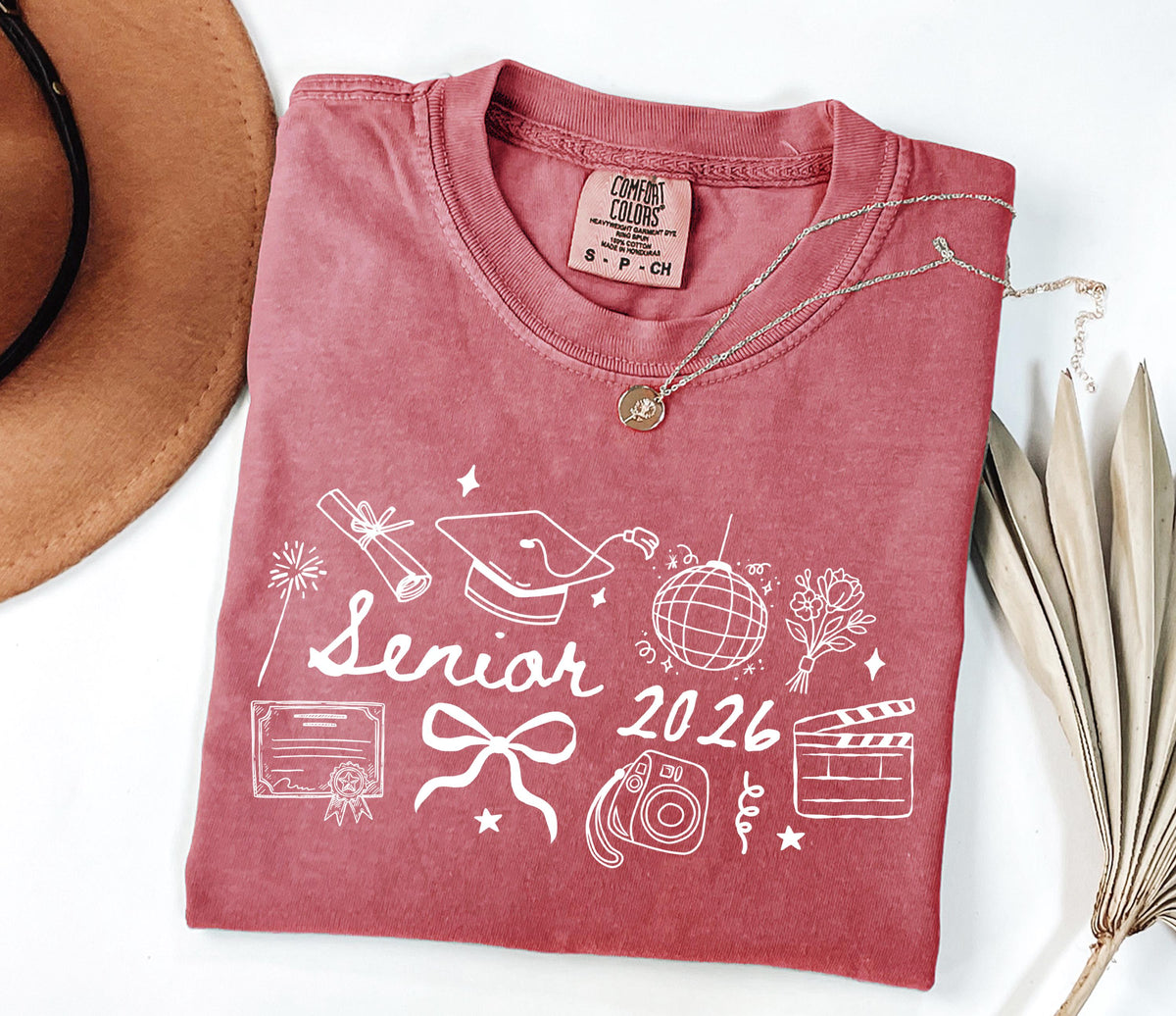 Comfort Colors® Senior 2026 Shirt, Coquette Bow Graduation Tee, High School Senior Gift