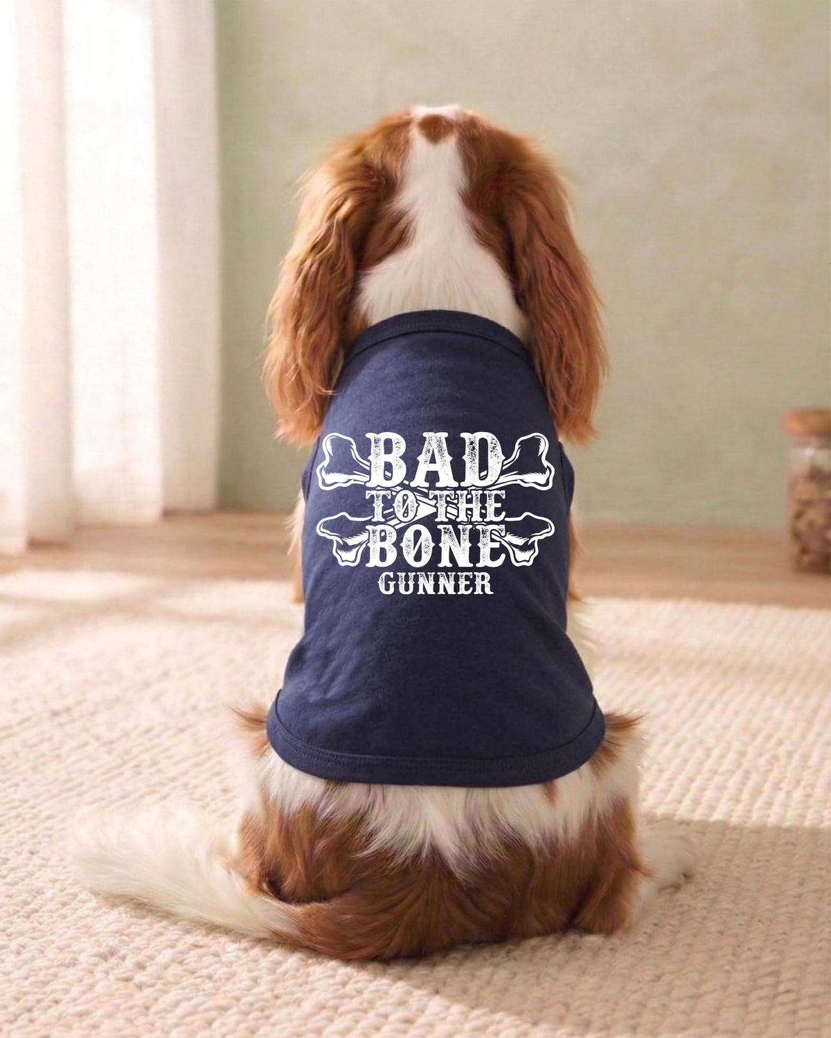 Personalized Bad to the Bone Dog Tank Top, Custom Name Pet Shirt, Cool Puppy Clothes, Distressed Style Dogs Lover Mom Gift