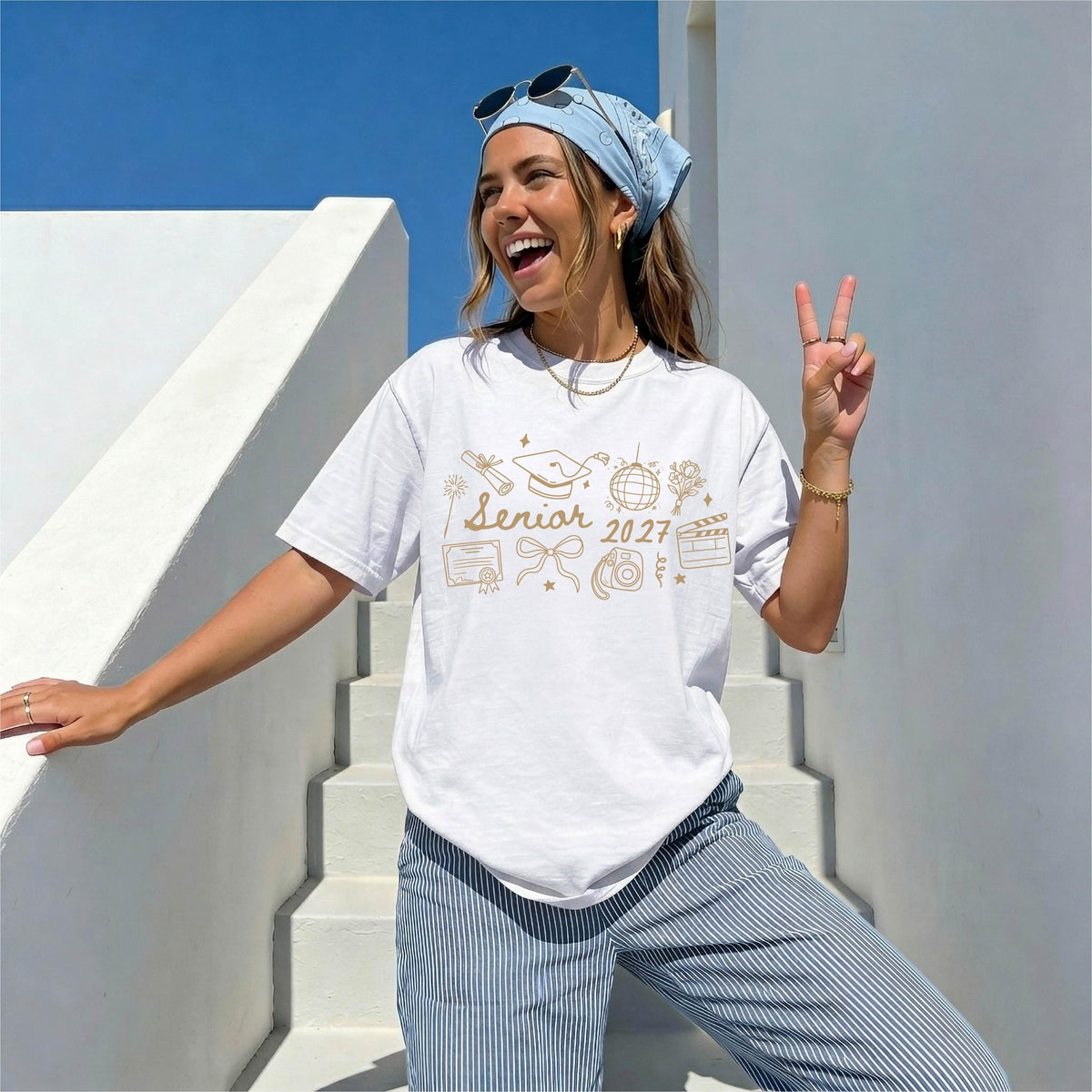 Comfort Colors® Senior 2027 Shirt, Coquette Bow Senior Girl Tee, High School Senior Gift, Class of 2027 Tees