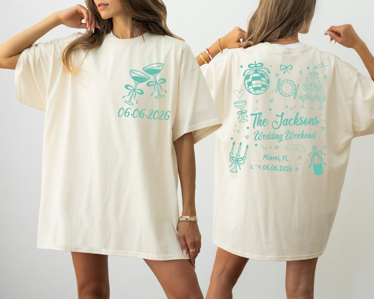Comfort Colors® Custom Wedding Weekend Shirt, Bachelorette Party Gift, Bride Tribe T-Shirt, Wedding Date Tees