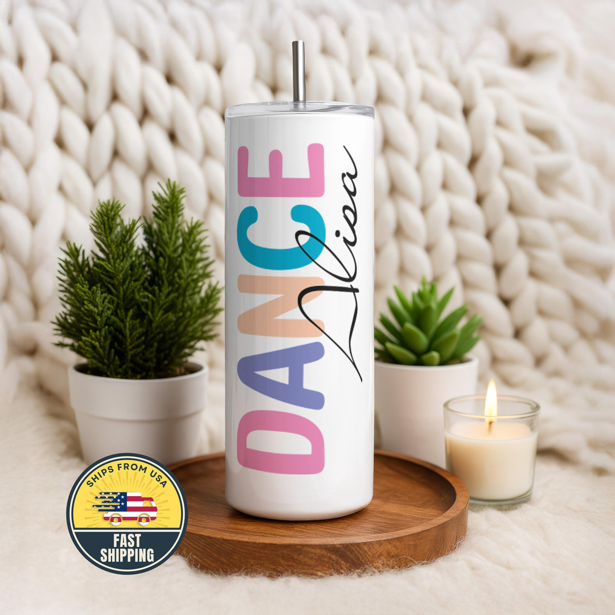 Personalized Dance Tumbler, Dancer Travel Cup