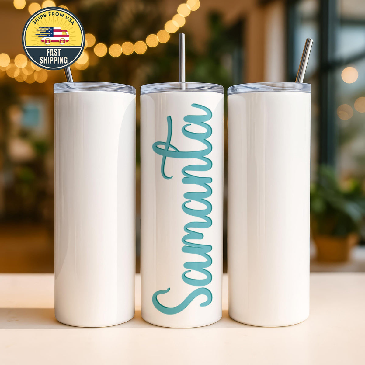 Personalized Name Tumbler, Custom Tumbler With Lid, Colorful Custom Travel Tumbler