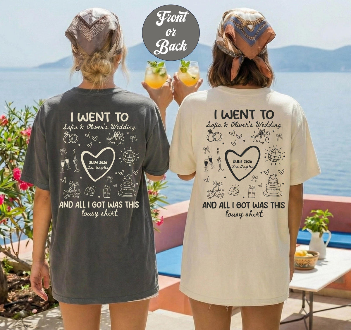 Comfort Colors® Custom Wedding Guest Shirt, Bridal Party Gift, Bachelorette Tee, Personalized Wedding Weekend Tees