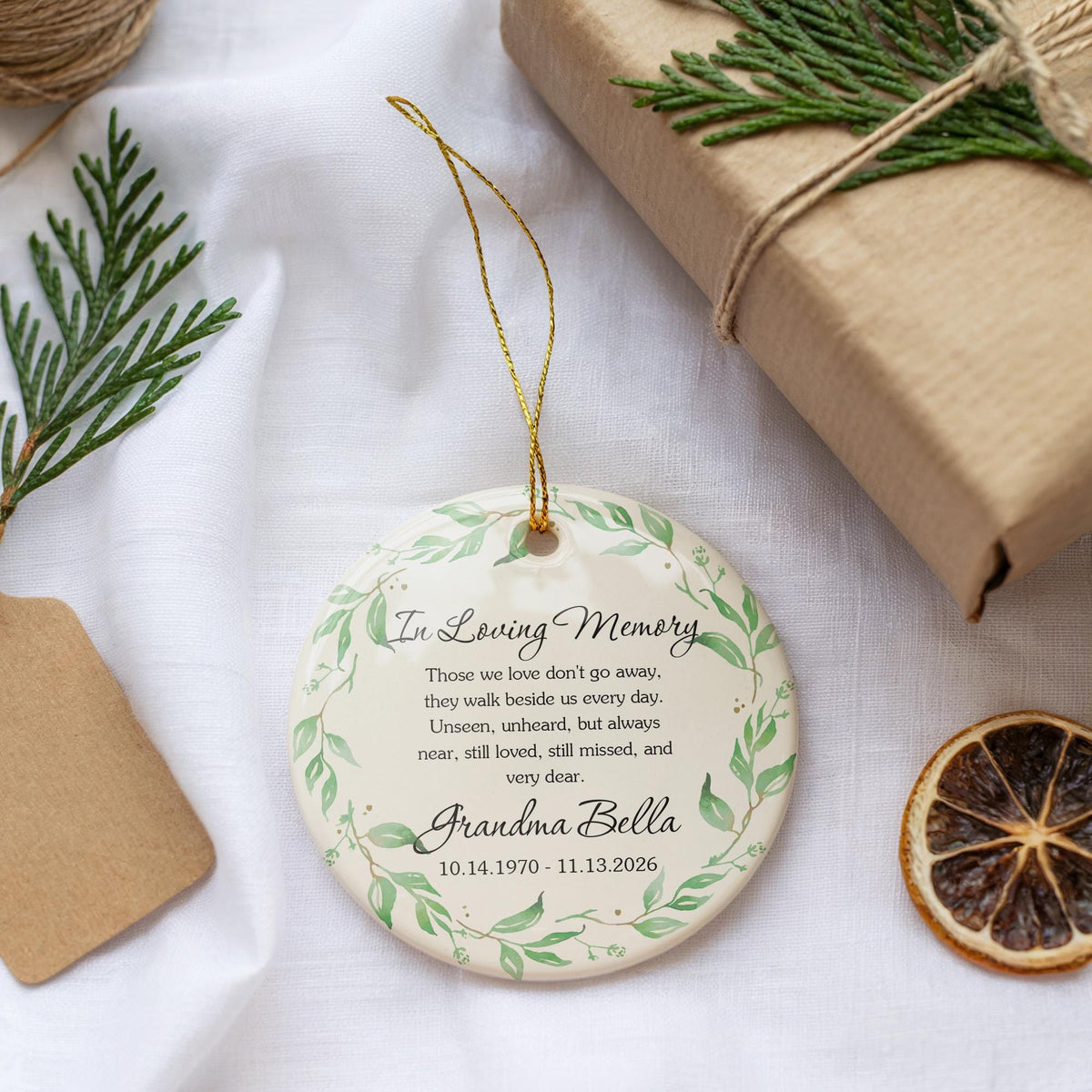 Custom In Loving Memory Ornament, Personalized Memorial Christmas Ornament