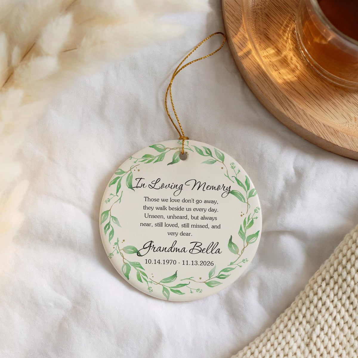 Custom In Loving Memory Ornament, Personalized Memorial Christmas Ornament