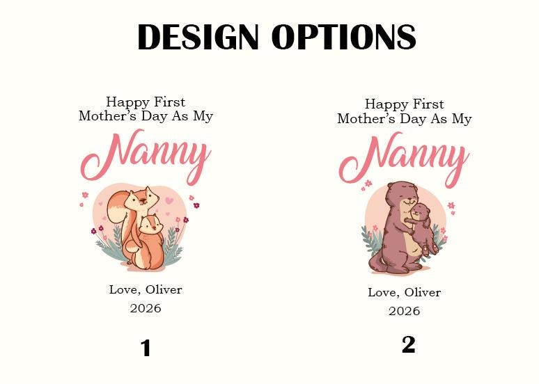 Custom Grandma Mothers Day Ornament, First Mothers Day As My Nanny Gift