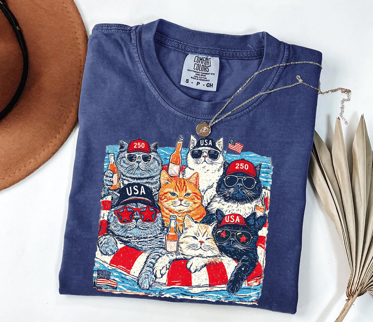 Patriotic Cats 250th Anniversary Shirt