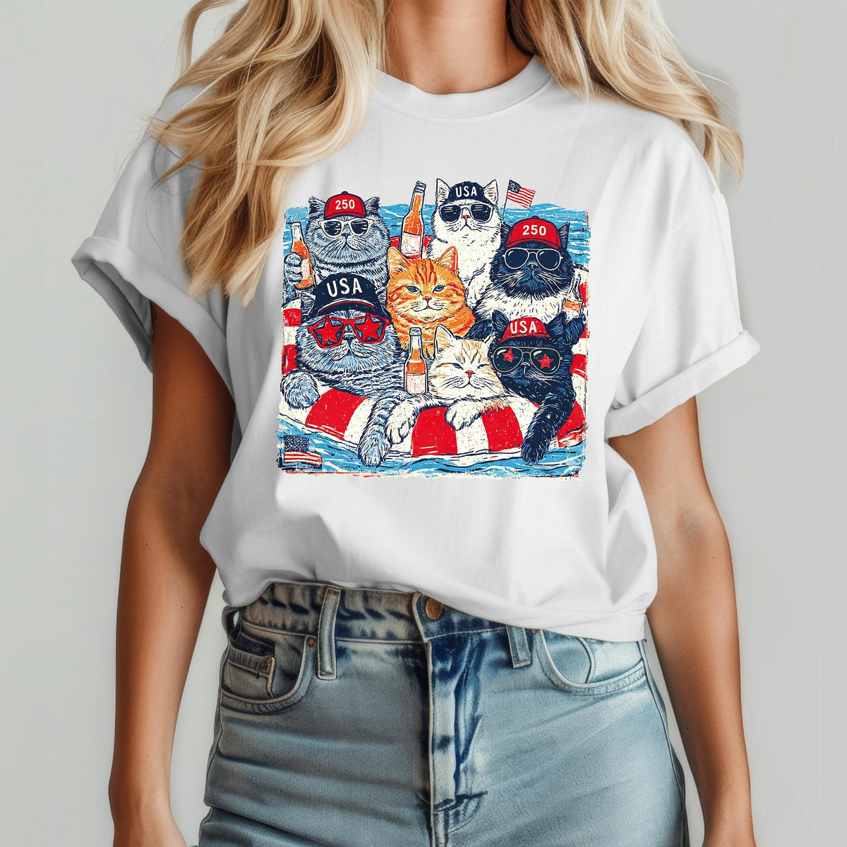 Patriotic Cats 250th Anniversary Shirt