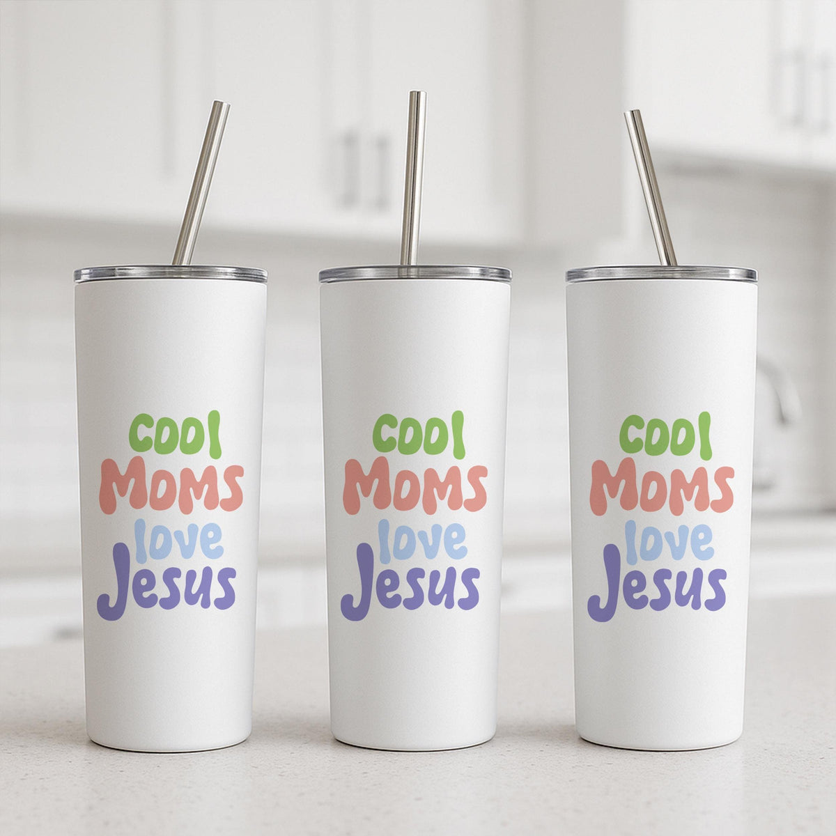 Personalized 20oz Skinny Tumbler, Christian Mom Travel Mug, Faith Stainless Steel Cup