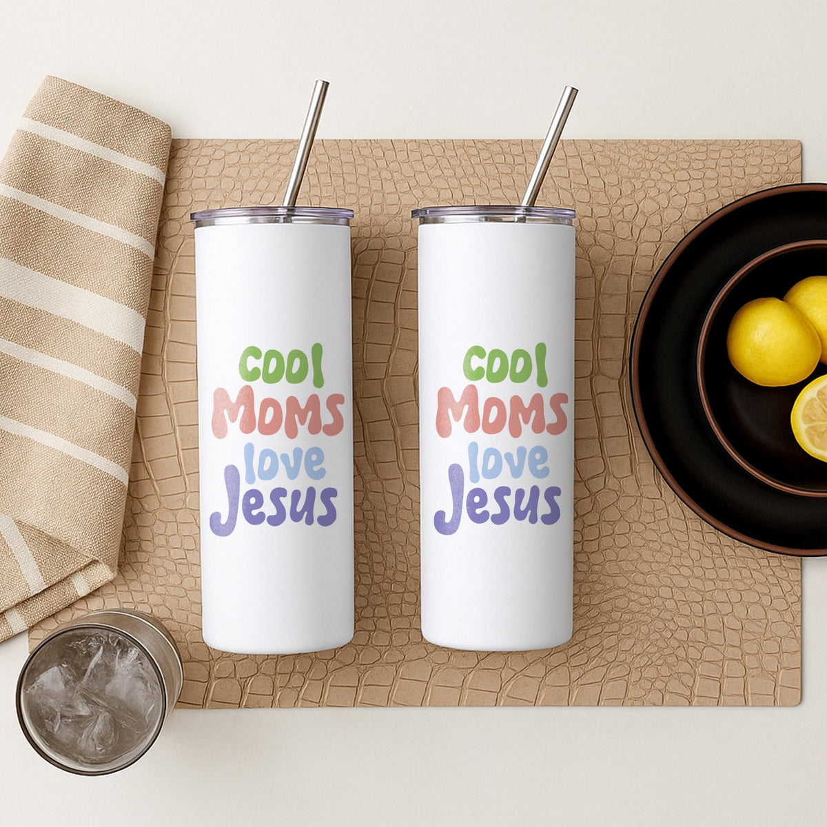 Personalized 20oz Skinny Tumbler, Christian Mom Travel Mug, Faith Stainless Steel Cup