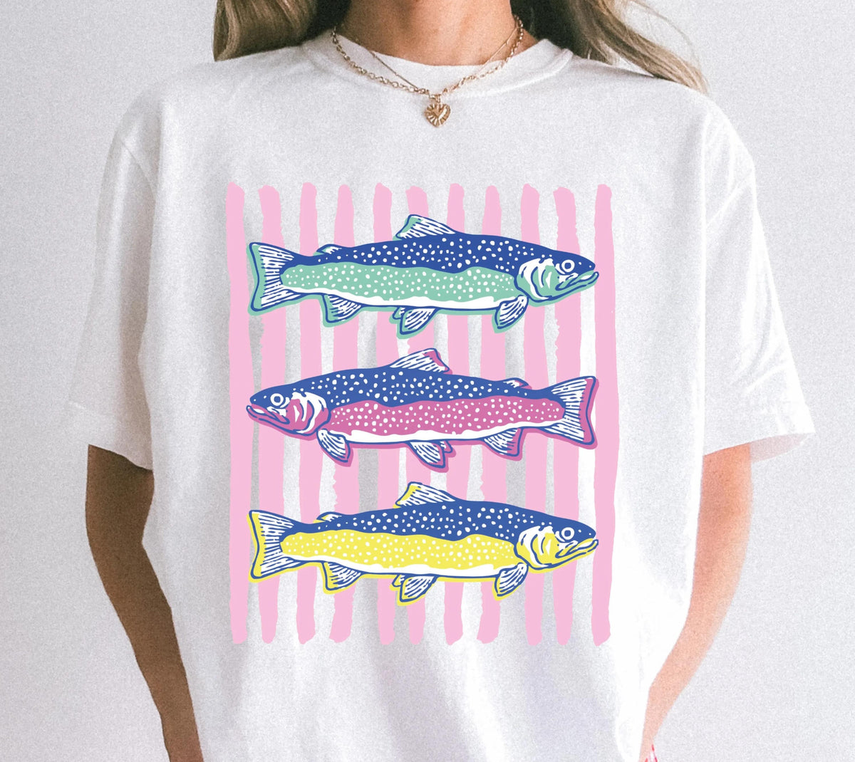 Comfort Colors® Preppy Fish Shirt, Summer Vibes T-shirt, Girls Beach T-Shirt, Summer Trip Tees