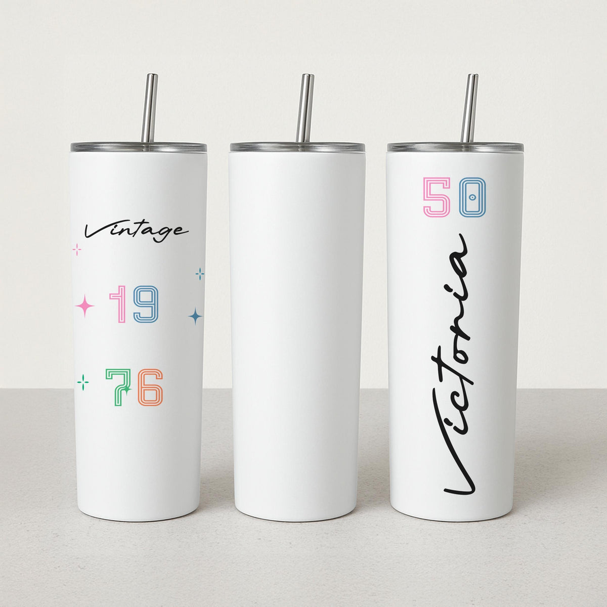 Custom 50th Birthday Tumbler, Personalized 50th Birthday Tumbler