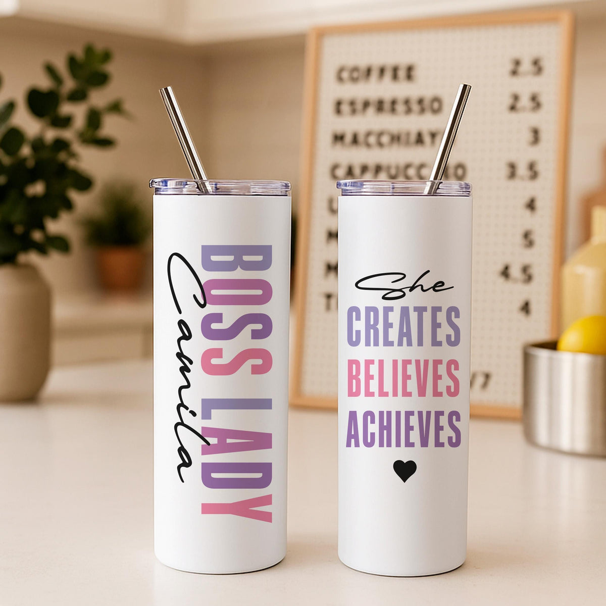 Personalized Boss Lady Tumbler, Boss Lady Travel Cup From Coworker