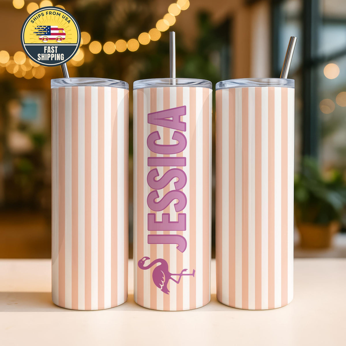 Girls Trip Tumbler, Custom Vacation Tumbler, Tropical Tumbler With Straw