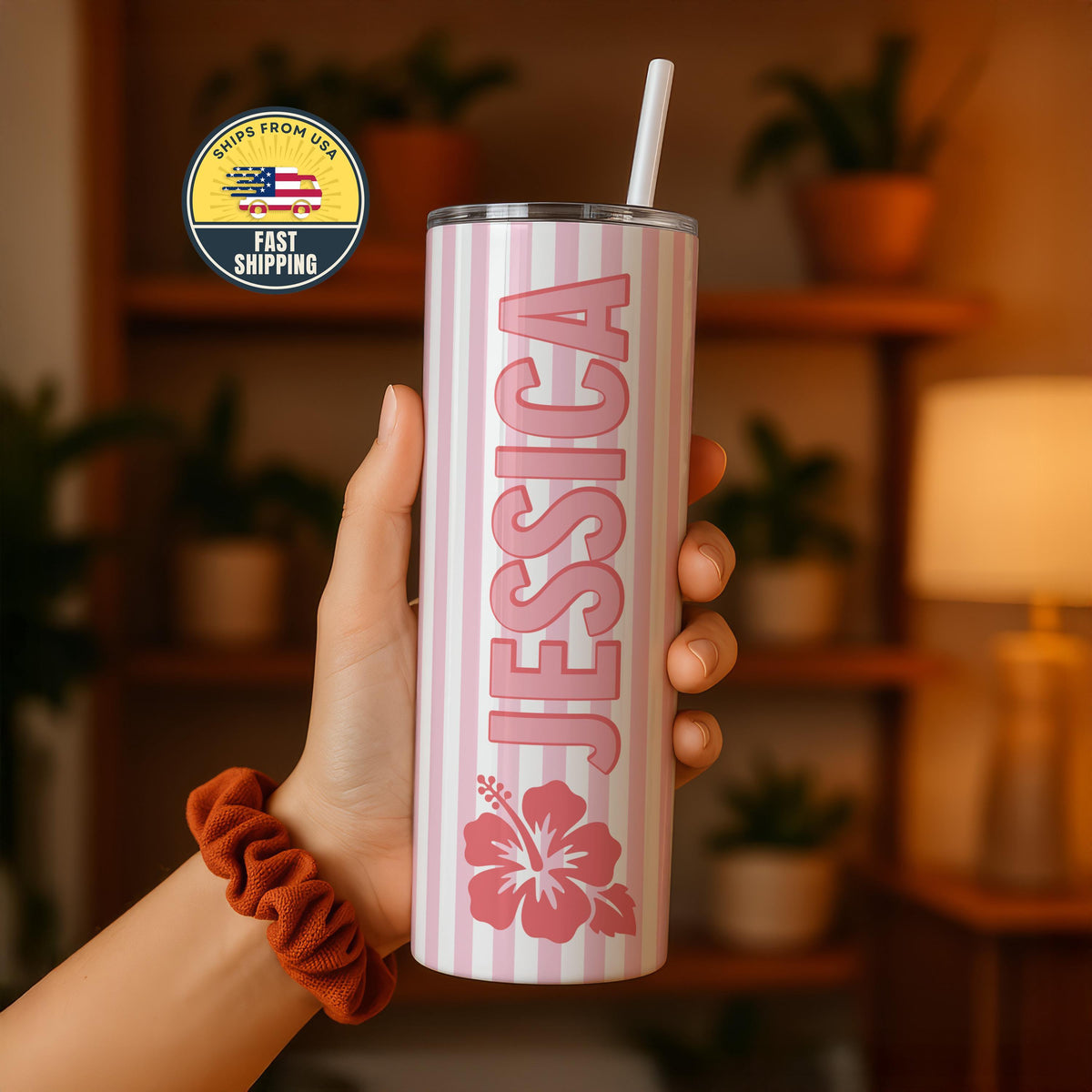Girls Trip Tumbler, Custom Vacation Tumbler, Tropical Tumbler With Straw