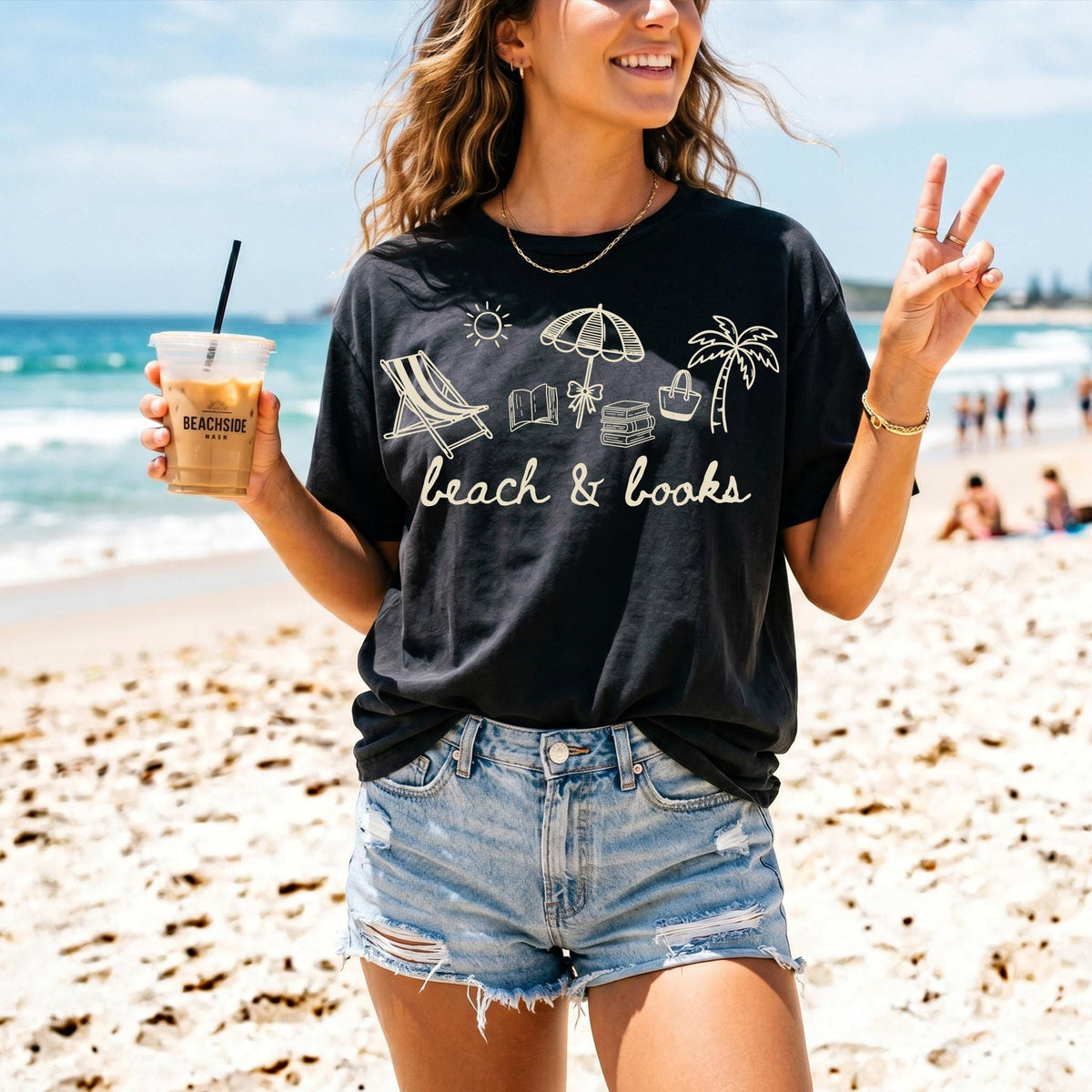 Comfort Colors® T-shirt, Beach and Book Shirt, Beach Lover Crewneck, Bookish Summer Shirt, Bookworm Beach Vacation Gift
