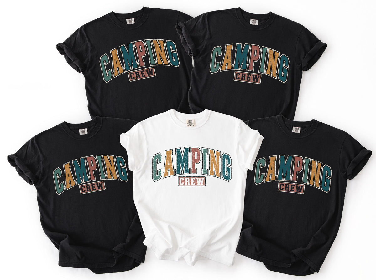 Comfort Colors® Camping Crew T-Shirt, Retro Camping Mode Tee, Camping Vibes Group Tee