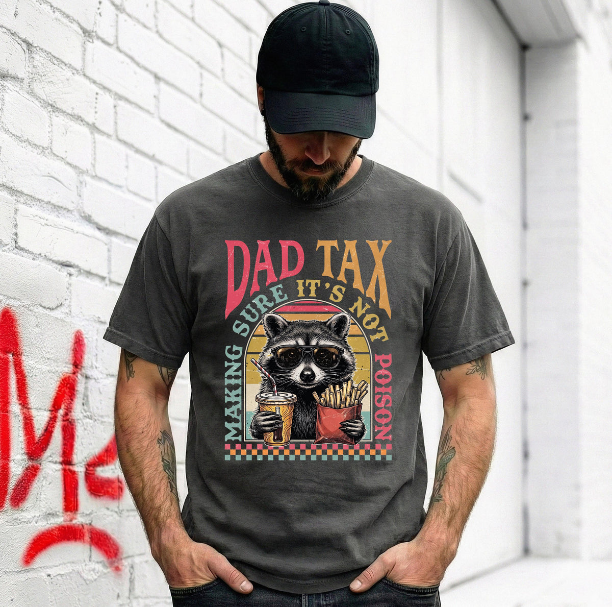 Dad Tax Raccoon Graphic Shirt