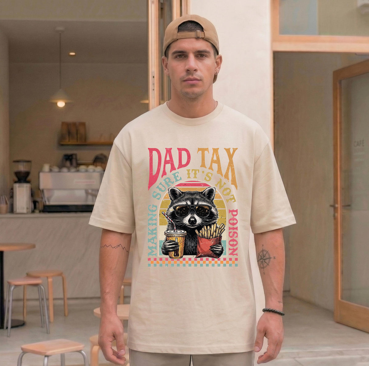 Dad Tax Raccoon Graphic Shirt