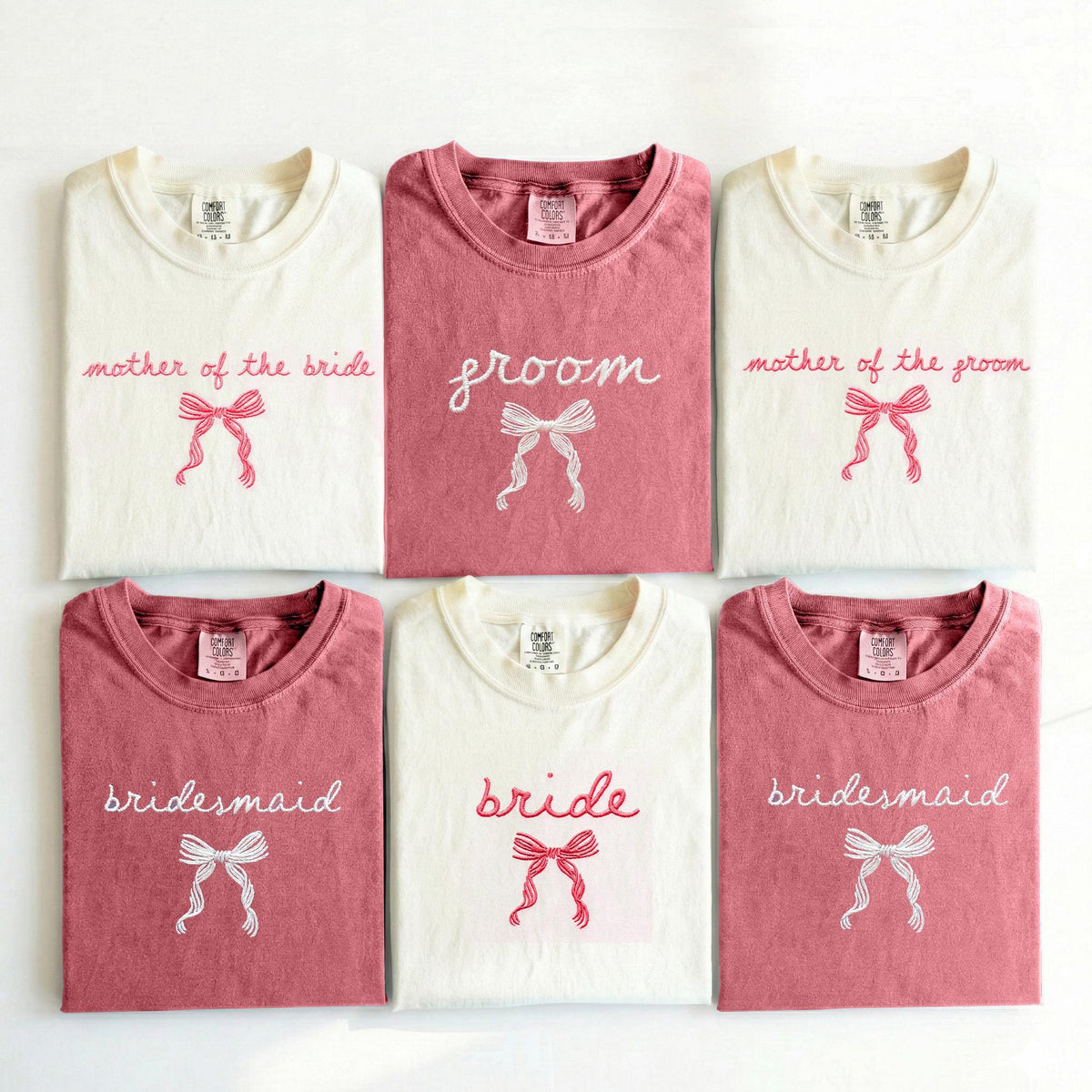 Embroidered Bridal Party Comfort Colors® Shirt, Bridesmaid Proposal Gift, Maid Of Honor Tee, Embroidery Matching Wedding Shirt