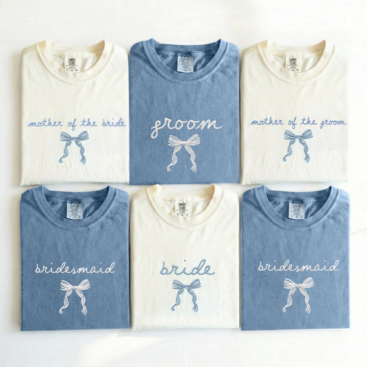 Embroidered Bridal Party Comfort Colors® Shirt, Bridesmaid Proposal Gift, Maid Of Honor Tee, Embroidery Matching Wedding Shirt
