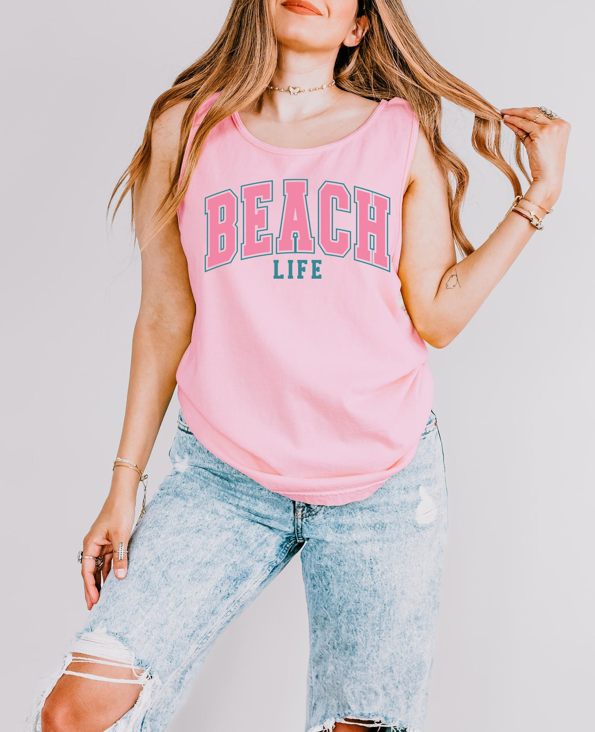 Comfort Colors® Beach Vibes Tank Top, Summer Trip Shirt, Beach Life Tank Top, Ocean Girls Crewneck