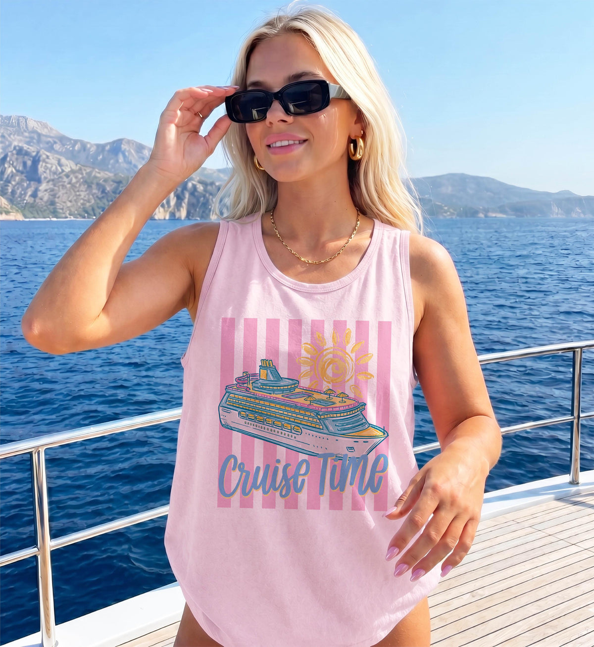 Comfort Colors® Cruise Time Tank Top, Cruising Tops, Summer Trip Tee, Cruise Group 2026 Shirts