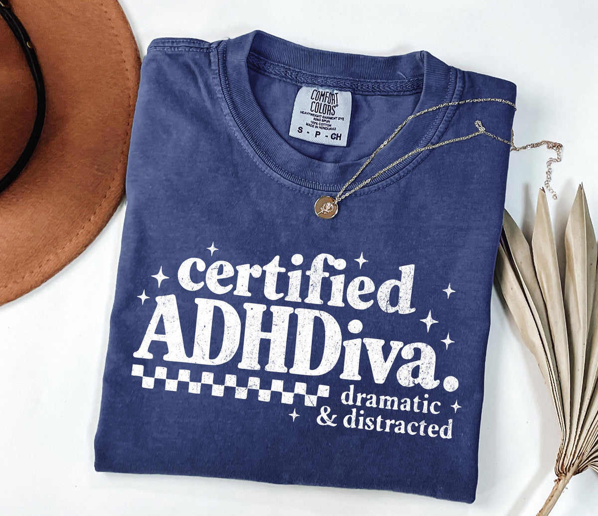 Comfort Colors® ADHDiva Shirt, ADHD Awareness T-Shirt, Mental Health Shirt, ADHD Gift Tee