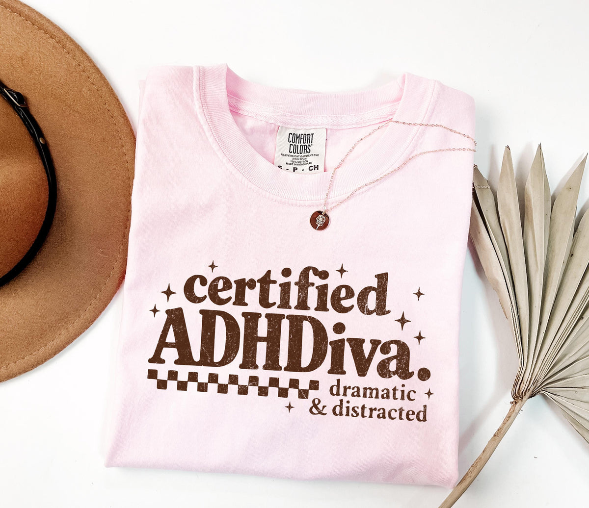 Comfort Colors® ADHDiva Shirt, ADHD Awareness T-Shirt, Mental Health Shirt, ADHD Gift Tee