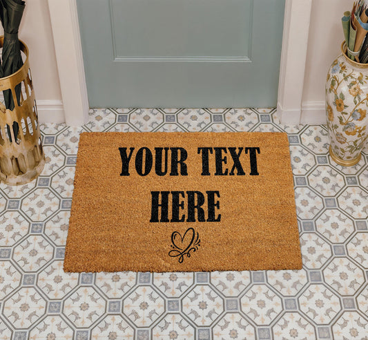 Personalized Custom Text Doormat, Unique Welcome Mat, Design Your Own Mat, Cute Wedding Gift