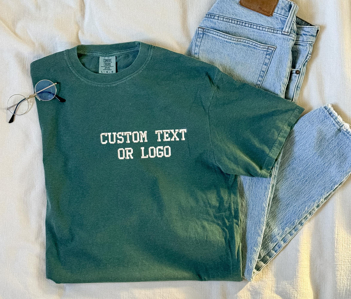 Embroidered Dad Est Year Comfort Colors® Shirt, Father's Day Tee, Dad To Be Embroidery T-Shirt, New Grandpa Gift