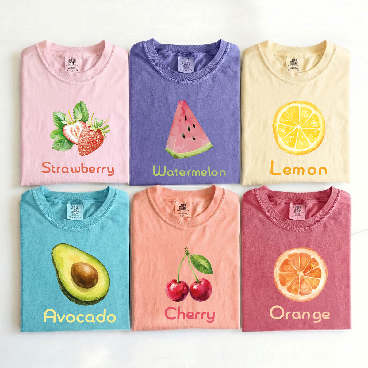 Comfort Colors® Summer Fruits Shirt, Tropical Vacation Tee, Watercolor Beach Tees, Cherry Watermelon T-shirt