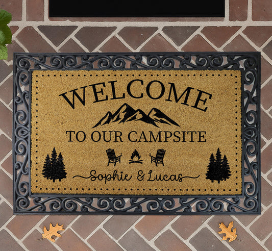 Custom Welcome to Our Campsite Interchangeable Set Doormat