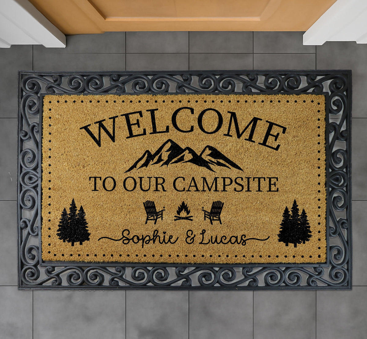 Custom Welcome to Our Campsite Interchangeable Set Doormat