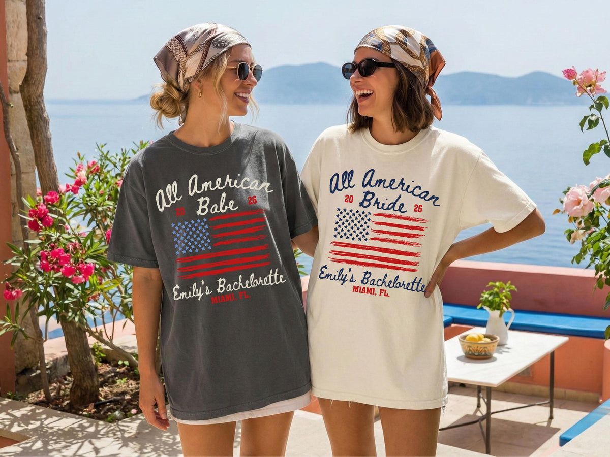 Comfort Colors® American Bride Shirt, 4th of July Bachelorette Tees, USA Bridal Party Tees, Bride Friends T-Shirt