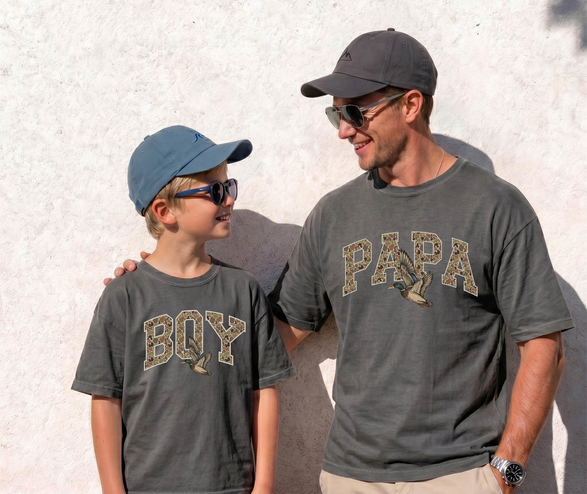 Comfort Colors® Dad and Son Camouflage Shirt, Fathers Day Gift, Hunting Family Matching Tees, Duck Daddy Mom Tee