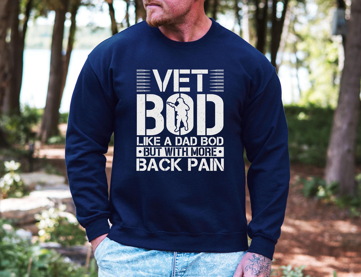 Vet Bod Veteran Humor Graphic Shirt