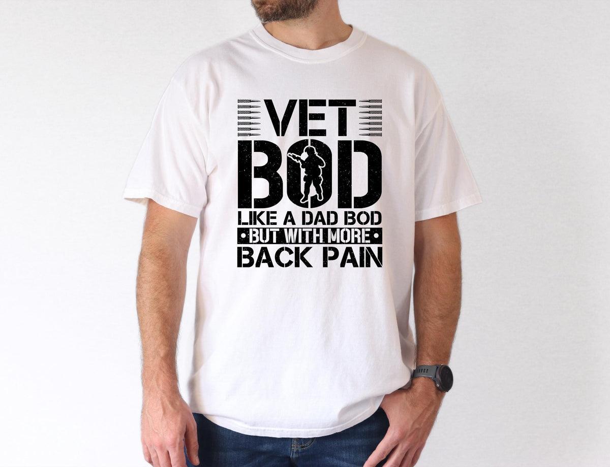 Vet Bod Veteran Humor Graphic Shirt
