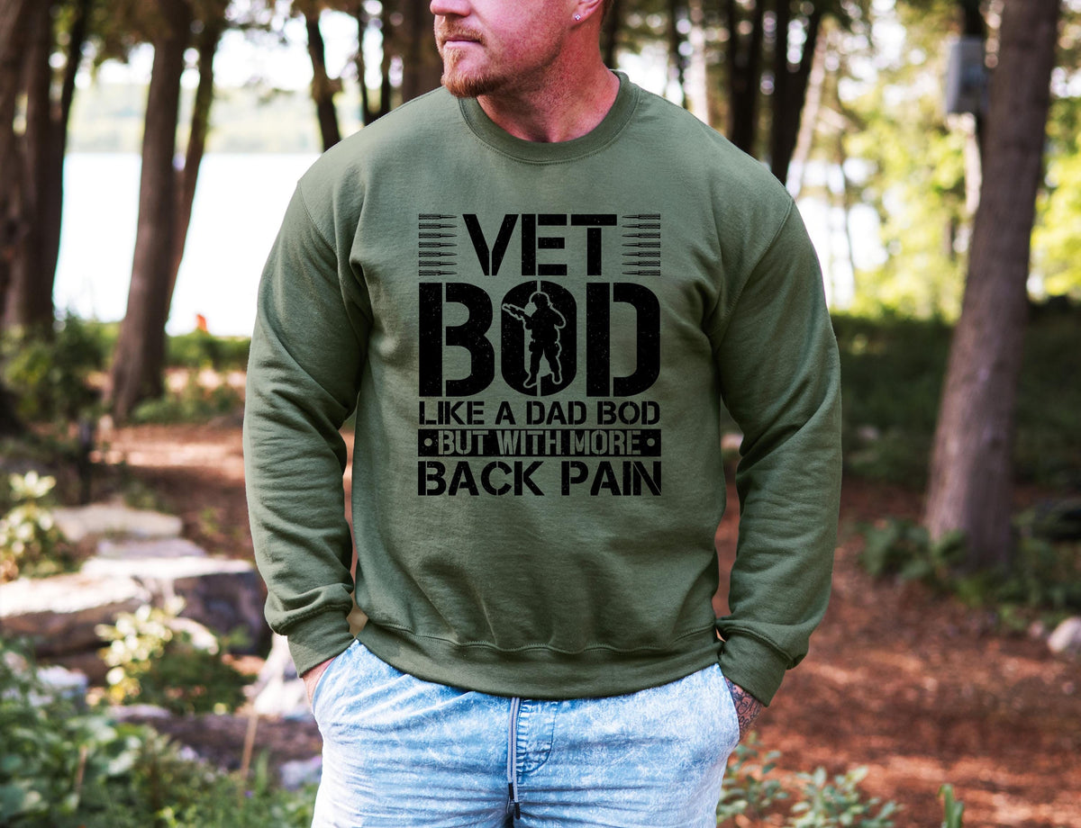 Vet Bod Veteran Humor Graphic Shirt