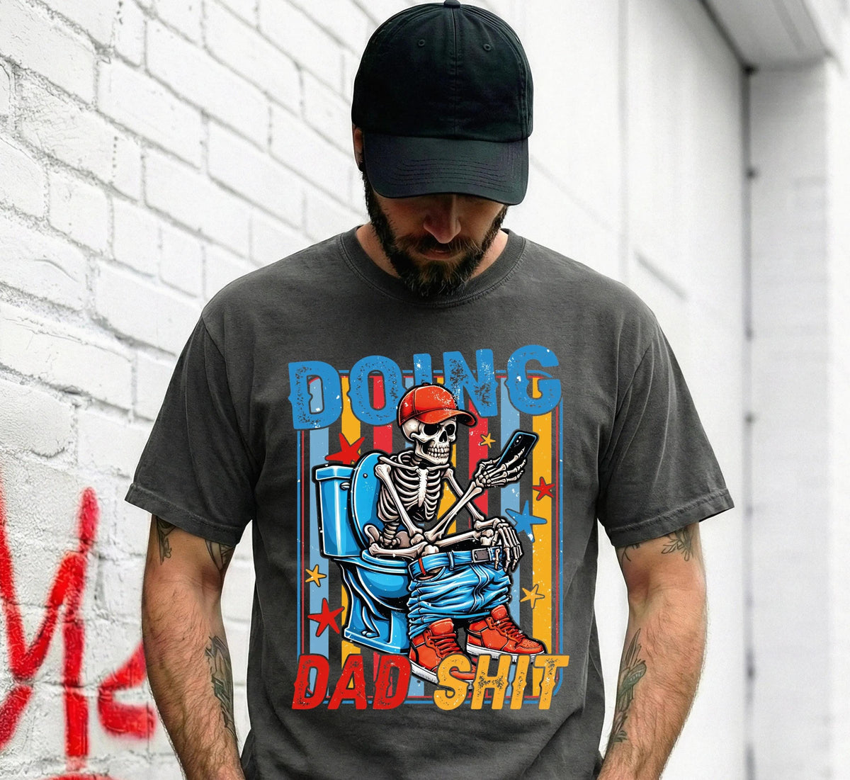 Doing Dad Shit Skeleton Graphic Shirt