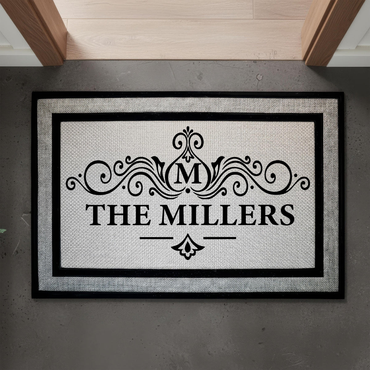 Personalized Last Name & Est. Year Doormat, Elegant Monogram Welcome Mat, Unique Housewarming Gift, New Home Owners Present, Wedding Gifts